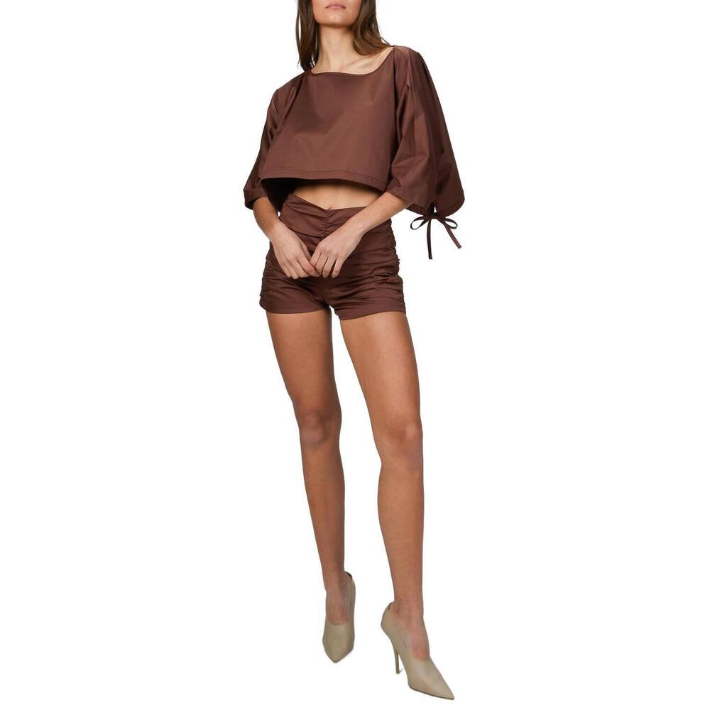 NEW ZEYNEP ARCAY oversized crop top in brown